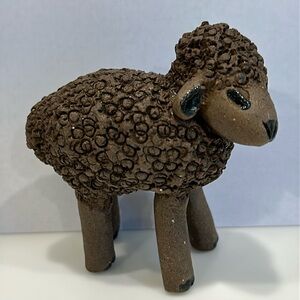 HANDMADE Clay Sheep Sculpture Figurine 2.5”